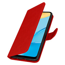 Avizar Étui Oppo A15 Protection avec Porte-carte Fonction Support rouge