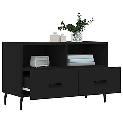 Acheter Maison Chic Meuble TV scandinave - Banc TV pour salon Noir 80x36x50 cm Bois d'ingénierie -MN47483