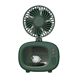 JJBRDZ-Ventilateur de Refroidissement à Air Mignon Portable Diffuseur d'Arôme Humidificateur TV de Bureau avec Lumières Refroidisseur d'Air d'Humidification USB-Vert