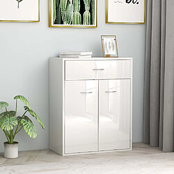 vidaXL Buffet Blanc brillant 60x30x75 cm Bois d'ingénierie