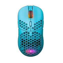 GEAR4U Souris gamer Bleue sans fil RGB Fourze GM900 - 16000 dpi - Ambidextre - Boutons interchangeables