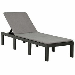 Maison Chic Chaise longue avec coussin | Bain de soleil Relax | Transat Plastique Anthracite -GKD56372