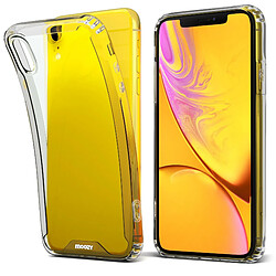 Moozy Xframe Coque antichoc pour iPhone XR - Coque à jante transparente, coque hybride double couleur transparente avec jante en TPU absorbant les chocs