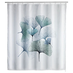 WENKO Rideau de douche anti-moisissure Ginkgo - Polyester - 180 x 200 cm - Gris