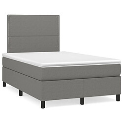 Maison Chic Lit adulte- Lit + matelas,Sommier à lattes de lit avec matelas gris foncé 120x190cm tissu -GKD11076