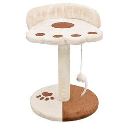 Helloshop26 Arbre à chat griffoir grattoir niche jouet animaux peluché en sisal 40 cm beige et marron 3702261