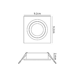 Inspired Downlight encastré pivotant carré 9,2 cm 1 x GU10 Max 50 W nickel satiné, chrome