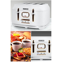 Muse GRILLE-PAIN RETRO VINTAGE DESIGN 4 TRANCHES 1800W COULEUR BLANC ET DORE