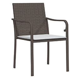 Avis Maison Chic Lot de 6 Chaises de jardin,Fauteuil d'extérieur et coussins marron 56x59x84 cm rotin -MN64963