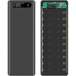 SANAG Ghbottom Boîte De Rangement De Batterie, Boîte De Rangement De Batterie, Affichage Lcd Diy 10X18650 Boîtier De Batterie Power Bank Shell Portable Externe Boîte Sans Batterie Powerbank Protector