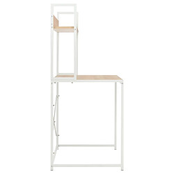 Acheter vidaXL Bureau d'ordinateur Blanc et chêne 120 x 60 x 138 cm