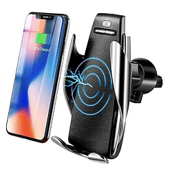 Chrono Chargeur de voiture sans fil Support de téléphone Capteur infrarouge Qi Charge rapide 5W/7.5W/10W Compatible avec iPhone 12/11/SE 2020/X/8 Samsung S21/S20/S10 Note 20/10 (Noir)