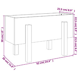 vidaXL Jardinière blanc 62x30x38 cm bois massif de pin pas cher