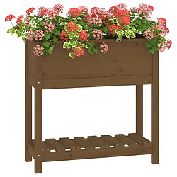 Acheter Maison Chic Jardinière,Bac à fleurs - pot de fleur avec étagère Marron miel 82,5x34,5x81 cm Bois de pin -GKD12536