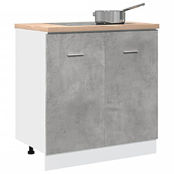 vidaXL Armoire de plancher d'évier gris béton 80x46x81,5 cm