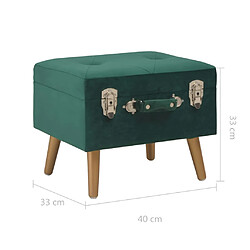 vidaXL Tabourets de rangement lot de 3 Vert Velours pas cher