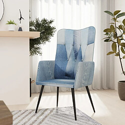 vidaXL Chaise à oreilles Denim patchwork Toile