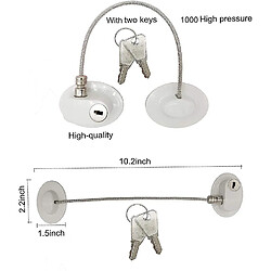 Universal Verrouillage de réfrigérateur à 2 PC avec 4 touches, verrouillage de porte de porte-réfrigérateur Restructor de câble verrouillage du congélateur adhésif pour redmiter @