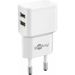 Chargeur USB Goobay 44952 pour prise murale Courant de sortie (max.) 2.4 A 2 x USB 2.0 type A femelle 1 pc(s)