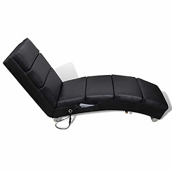 Maison Chic Chaise longue de massage| Bain de soleil Relax | Transat Noir Similicuir -GKD75096