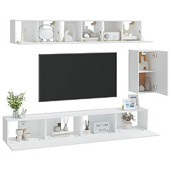 Avis Maison Chic Ensemble de meubles TV 6 pcs pour salon - Blanc Bois d'ingénierie -MN63635