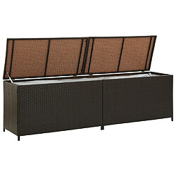 Avis Helloshop26 Coffre boîte meuble de jardin rangement résine tressée 200 x 50 x 60 cm marron 02_0013123