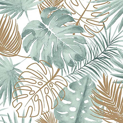 DUTCH WALLCOVERINGS Papier peint Feuilles de monstera Vert