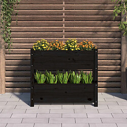 Avis Maison Chic Jardinière,Bac à fleurs - pot de fleur Noir 77x25x66 cm Bois massif de pin -GKD29406