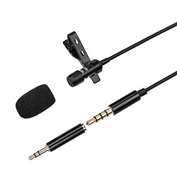 Universal Condensateur omnidirectionnel microphone à pince col avec pare-brise mousse 3,5 mm TRRS 3,5 mm adaptateur TRS 3 m câble