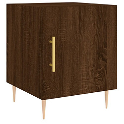 vidaXL Table de chevet chêne marron 40x40x50 cm bois d’ingénierie