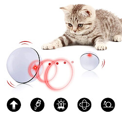 Universal Balle de jouet pour chat intelligente et entièrement automatique pour animaux de compagnie Balle de défilement automatique et de rotation interactive Lumière LED Jouet rechargeable pour chat Kitten | Jouet pour chat (blanc)