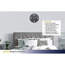 Horloge murale TFA Contour 60.3536.10 35 cm x 3.5 cm anthracite radiopiloté(e) 1 pc(s) pas cher