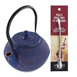 Aromandise Théière en fonte chinoise Song 1,2 L + paille inox avec filtre