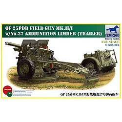 Bronco Models Maquette Canon Qf 25 Pdr Field Gun Mk. Ii/i With No. 27 Ammunition Limber (trailer)