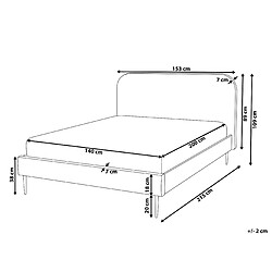 Avis Beliani Lit double en velours bleu marine 140 x 200 cm FLAYAT