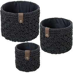 Lot de paniers Alexandra House Living 03822 Noir osier Rotin Fibre naturelle (3 Unités)