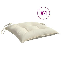 Maison Chic Lot de 4 Coussins Confort,Coussins de chaise blanc crème 40x40x7 cm tissu oxford -GKD16999