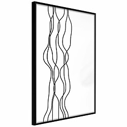 Paris Prix Affiche Murale Encadrée Wavy Lines 20 x 30 cm Noir