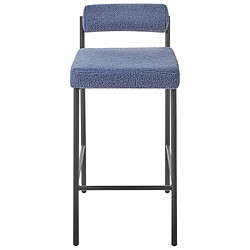 Beliani Tabouret de bar Set de 2 Bouclé Bleu foncé AMAYA pas cher