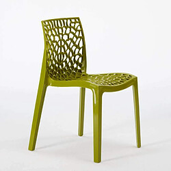 22 Chaises Gruvyer Grand Soleil nid d'abeille colorées promo prix stock, Couleur: Anis vert