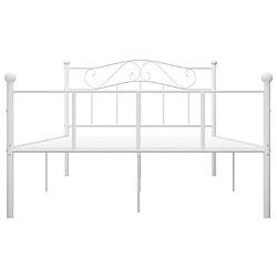 Avis Maison Chic Lit adulte - Lit simple Cadre de lit,Structure du lit Contemporain Blanc Métal 160 x 200 cm -MN15357