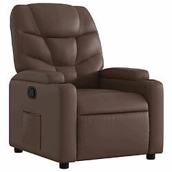 Maison Chic Fauteuil inclinable,Fauteuil luxe de relaxation Marron Similicuir -MN23029