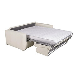 Acheter Vente-Unique Canapé 3 places convertible express 100% cuir de buffle blanc matelas 18 cm. DELECTEA II