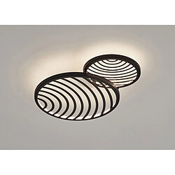 Inspired Collage 2 Ring Ceiling, 30W LED, 3000K, 2250lm, Noir, 3 ans de garantie