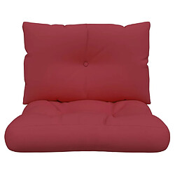 Acheter vidaXL Coussins de palette lot de 2 rouge bordeaux tissu