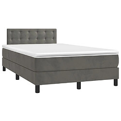 Avis Maison Chic Lit adulte- Lit + matelas,Sommier à lattes de lit et matelas Gris foncé 120x200cm Velours -GKD44906