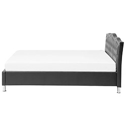 Beliani Lit en cuir PU noir 180 x 200 cm METZ pas cher