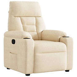 vidaXL Fauteuil inclinable beige tissu microfibre