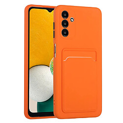 Coque en TPU antichoc avec porte-carte orange pour votre Samsung Galaxy A13 5G