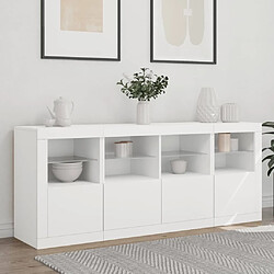 Avis Maison Chic Commode Buffet - Meuble de rangement avec lumières LED blanc 163x37x67 cm -GKD48012